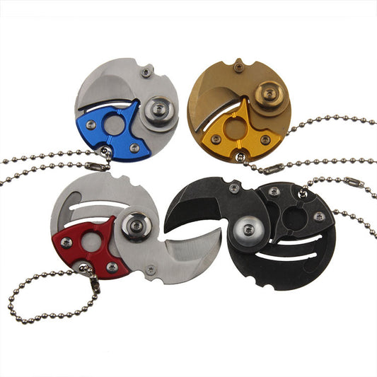 Stainless steel camp knife keychain