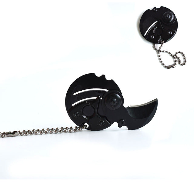 Stainless steel camp knife keychain