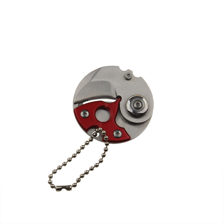 Stainless steel camp knife keychain