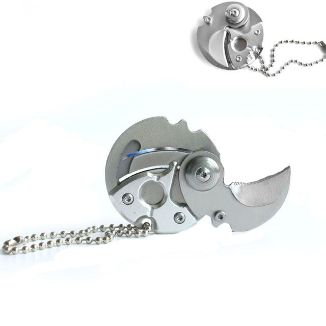 Stainless steel camp knife keychain